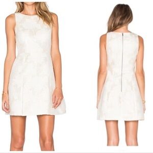Alice & Olivia Mea Cream & Silver Mini Dress Size 2